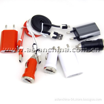 Colorful Low Rate Smartphone 3 in 1 Car Charger Set for EU Market (AK-053)